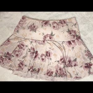 Floral print fit & flare skirt.